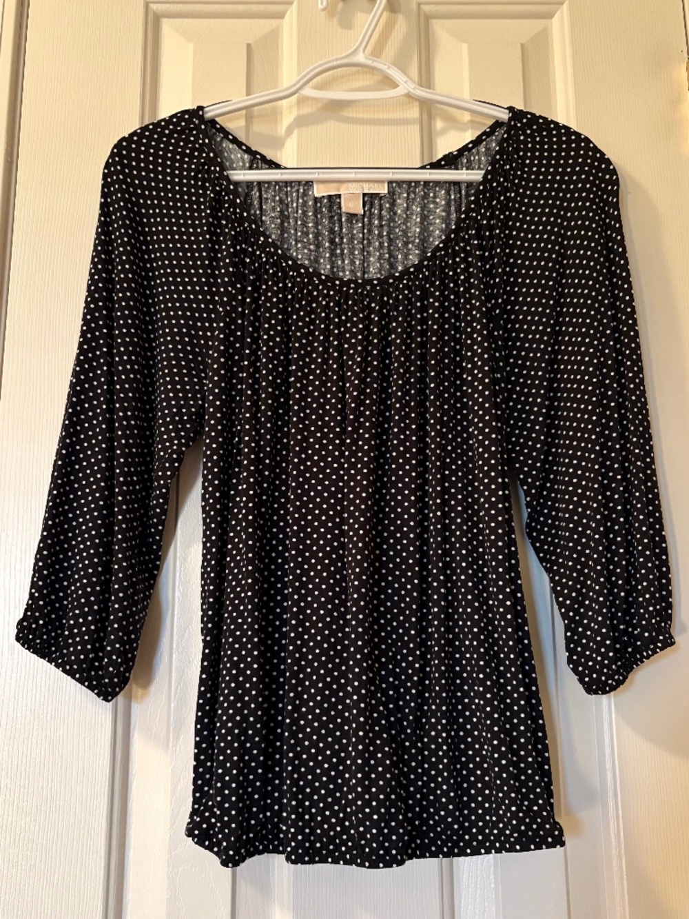 MICHAEL Michael Kors Size Medium Black with White Polka Dots Top